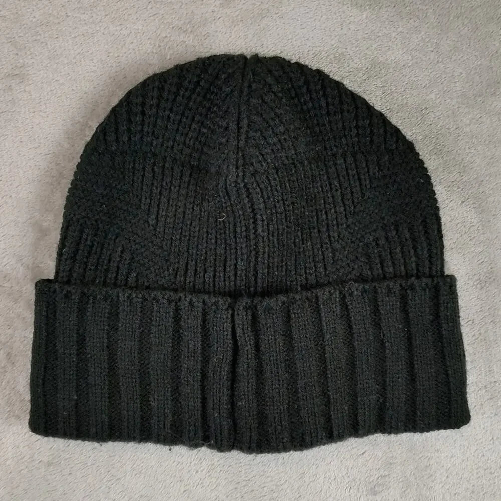Adidas black knit ribbed winter skull cap beanie unisex OSFM
